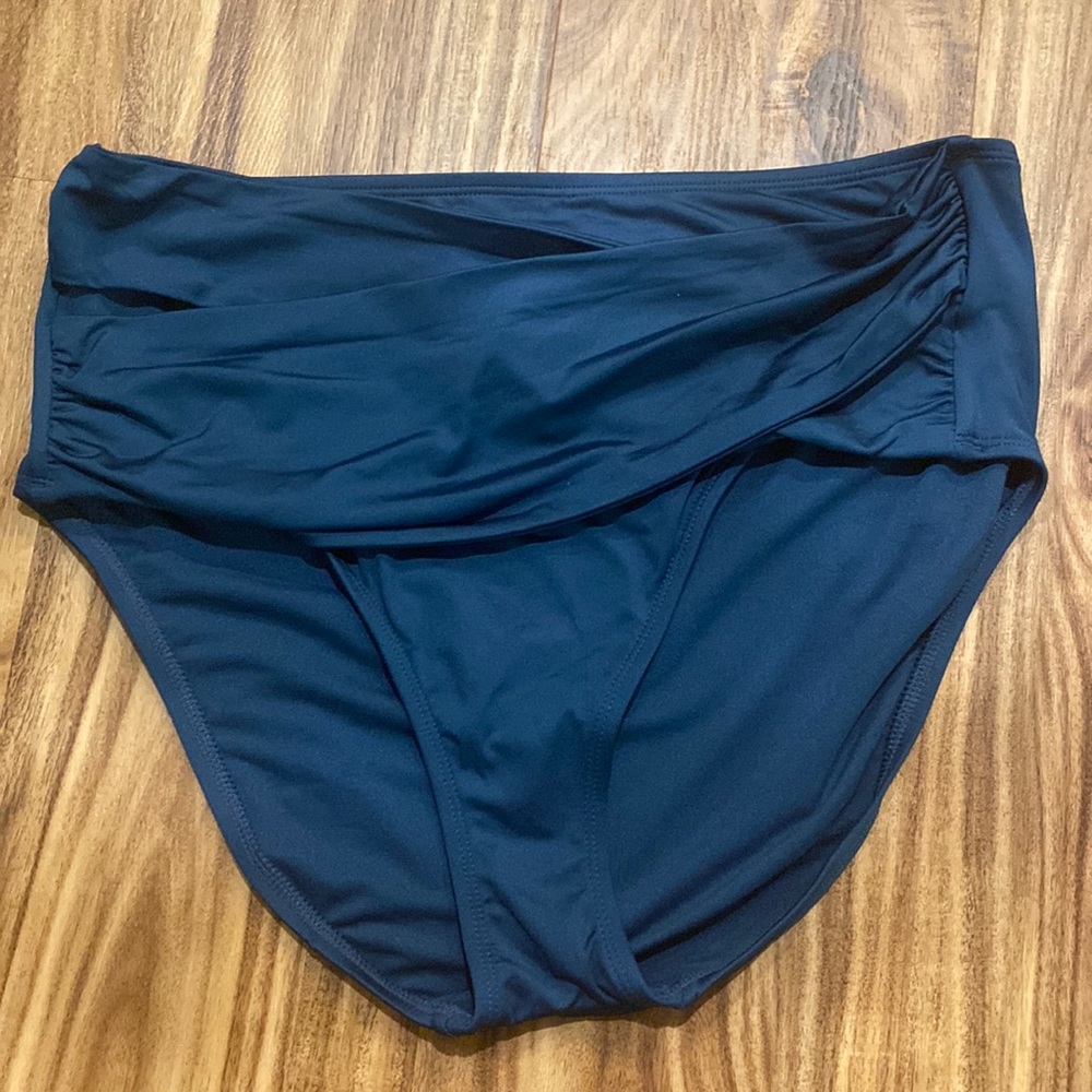Women’s Navy Swim Bottom with Twist Waistband